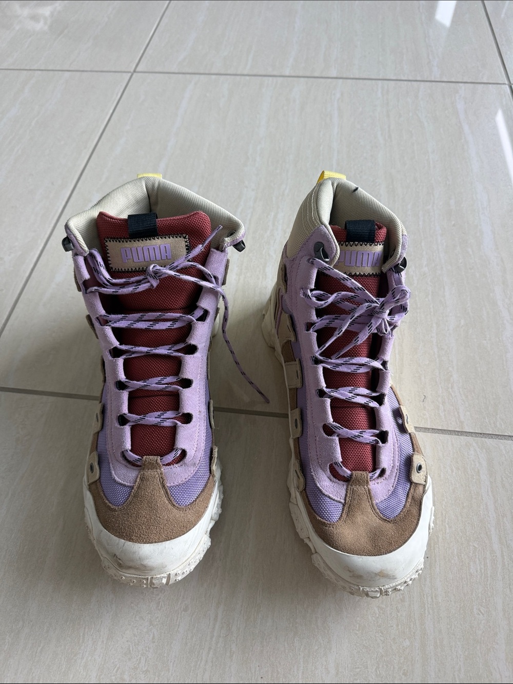 KidSuper Puma Lavender, Burgundy & Tan Trail Sneakers